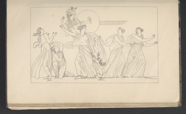 Ein Buchumschlag mit einer lebendigen Illustration einer Gruppe tanzender Frauen in harmonischen, synchronen Posen, mit detaillierter Kleidung und Gesichtsausdrücken.