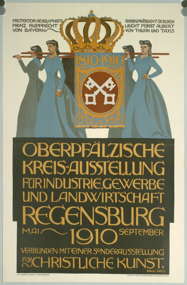 Plakat zur deutschen Revolution von 1910, das eine Gruppe von Menschen und eine Krone zeigt und Text mit Ereignisinformationen enthält.