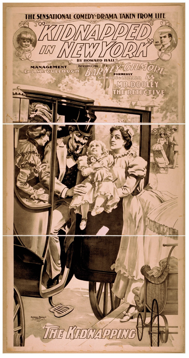 Plakat für den Film "Entführt in New York" zeigt eine Gruppe besorgter Menschen in einem Fahrzeug, mit dem Titel oben drauf und einem ernsten, gedämpften Farbschema.