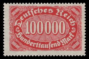 Roter Stempel mit der Aufschrift "Deutsches Reich" auf schwarzem Hintergrund.