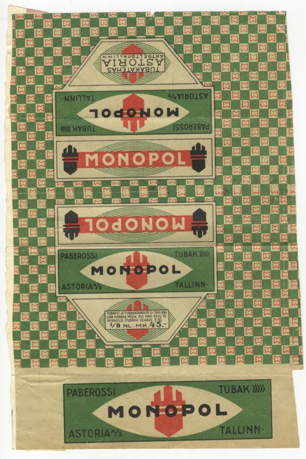 Ein grünes und weißes Monopoly-Brettspiel auf einem weißen Hintergrund mit Text auf dem Papier.