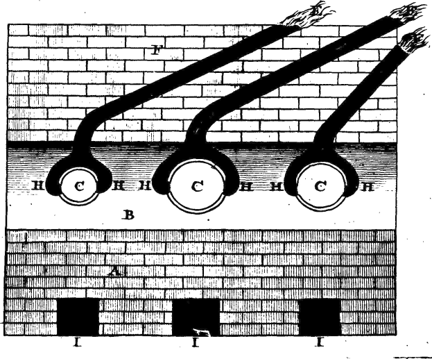 Schwarze und weiße Zeichnung einer Ziegelwand mit einem angebrachten Feuerhydranten-Diagramm und dem Wort "elektrolytisch" unten.