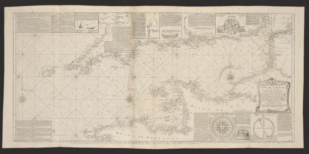 Ein dunkler Hintergrund betont eine zentrale Karte der Britischen Jungferninseln, umgeben von Bildern und Text.