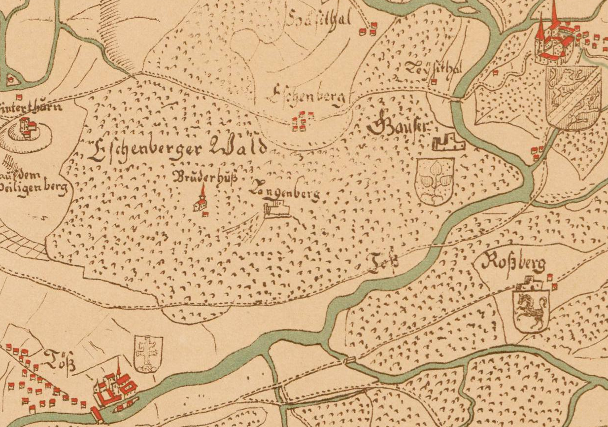 Ein detaillierter alter Stadtplan von Hamburg, Deutschland, der die Schlacht von Lechtenberg zeigt, mit beschrifteten Straßen, Gebäuden, Sehenswürdigkeiten und Text, der die Schlacht und beteiligte Städte beschreibt.