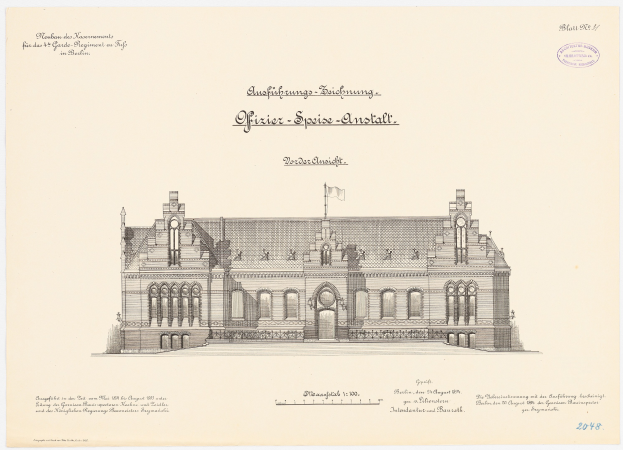 Zeichnung des Reichstagsgebäudes, der Hauptsaal des Deutschen Parlaments in Berlin, mit einer Flagge oben drauf und begleitendem Text.